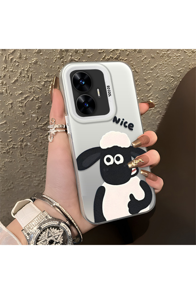 ucuc حافظة من السيليكون المتوافقة مع هاتف Realme C55 ذات حافة صلبة ومضادة للس...