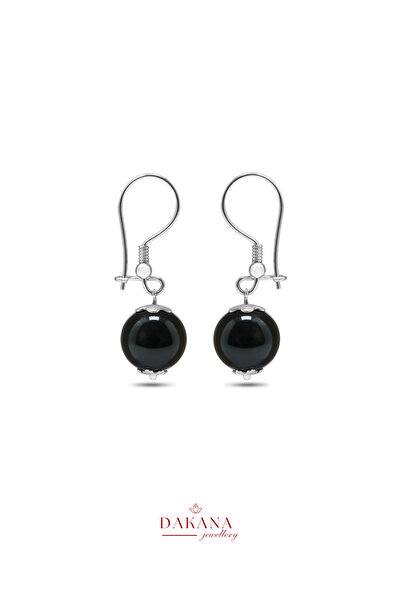 DAKANA JEWELLERY Sertifikalı Akik Doğal Taş Başak Burcu 925 Ayar Gümüş Küpe