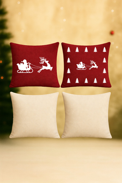 De'Vor مجموعة من 4 أغطية وسائد بتصميم السنة الجديدة