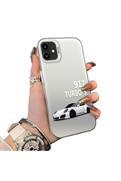 ucuc iPhone 12 Compatible Case Sports Car Pattern Flexible Edge Hard Back Imp...