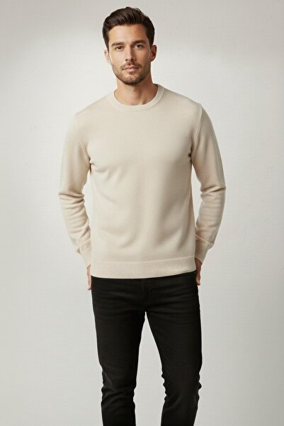 WKM Slim Cut Soft Textured Non-Pilling Crew Neck Men's Knit Sweater