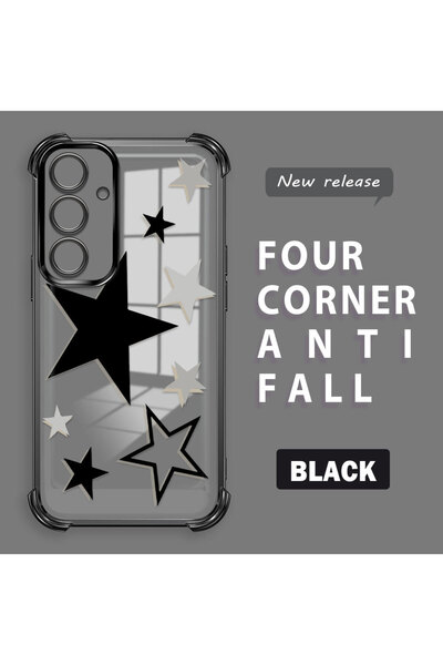 ucuc حافظة سامسونج جالاكسي S24 Fe المتوافقة مع السيليكون الشفاف ذات أربعة زوا...