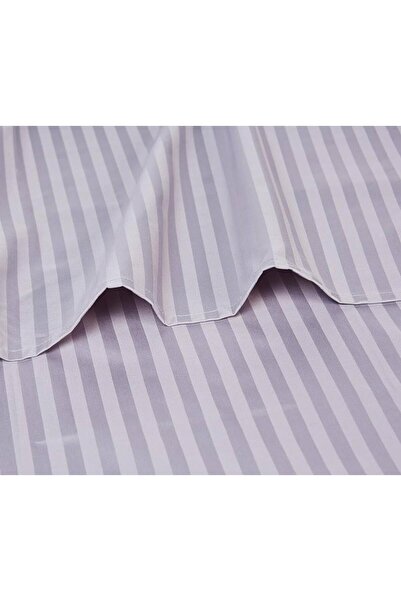 Generic Livenza Home Stripe 3 Pcs Set - 1 x Fitted Sheet 160 x 200 cm with 2 x Pillow Case Light Grey
