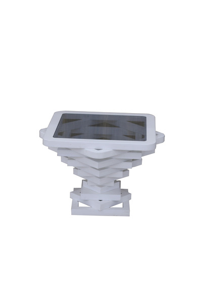 concent Service table with a square glass top