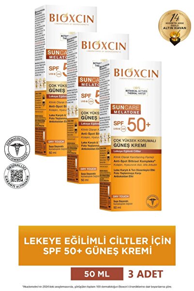 Bioxcin Sun Care Lekeye Eğilimli Ciltler Spf 50 Güneş Kremi 50 ml - 3 ADET