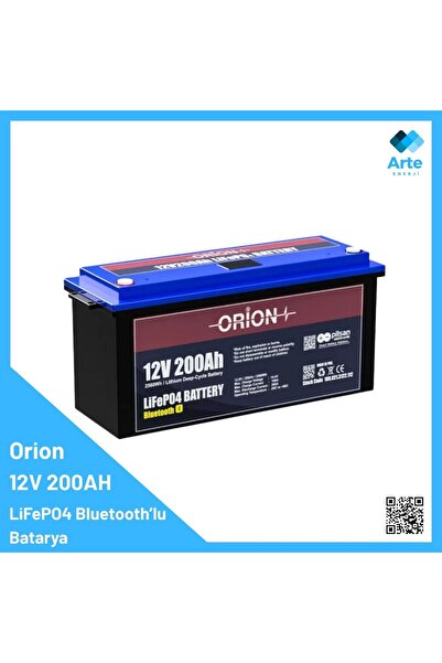 Orion LiFePO4 12V 200Ah Lityum Batarya - Bluetooth'lu