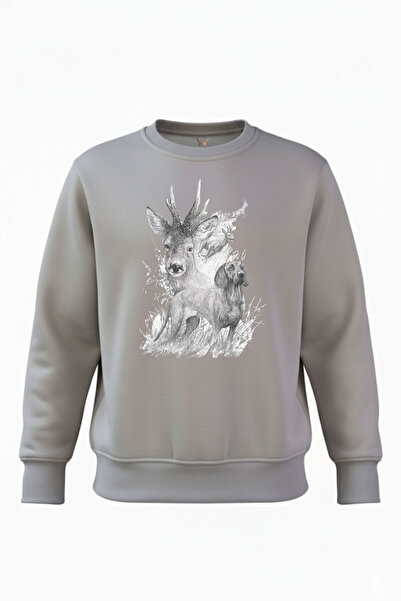 WİDİ Desen cu căprioare și câine de vânătoare cu imprimeu bumbac 100% Regular...