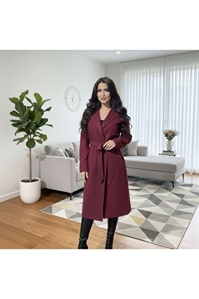 alqarat معطف طويل من الصوف المخلوط