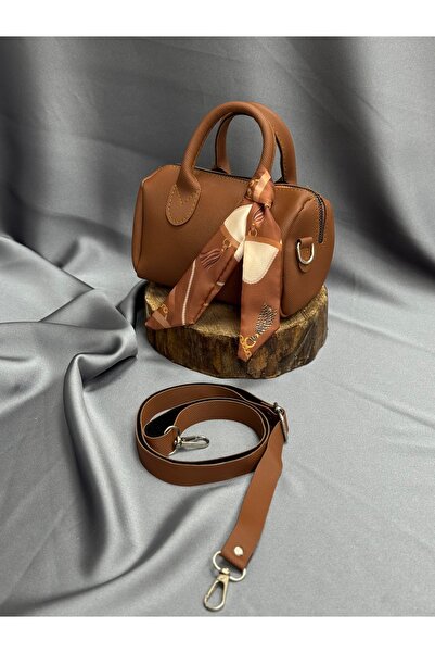 BENAHOLL حقيبة يد نسائية صغيرة من ليورين بتفاصيل شال - DN0003 لون بني