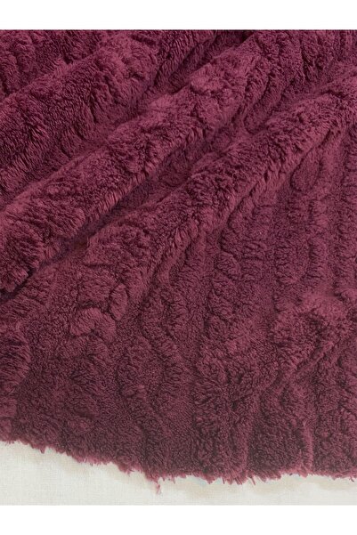 Yiğit Kumaş قماش ويلسوفت ذاتي النقش بلون بورجوندي - مزدوج الجوانب - نسيج ناعم ورقيق