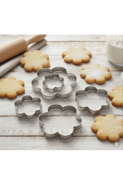 Ranüş Home Cookie Mold Flower Model 5 Pieces