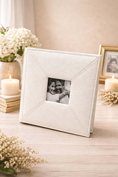 NRCN ألبوم صور مربع 23×23 سم – 10×15 أسود مذهب / مخيط من جهة واحدة يتسع لـ 20...