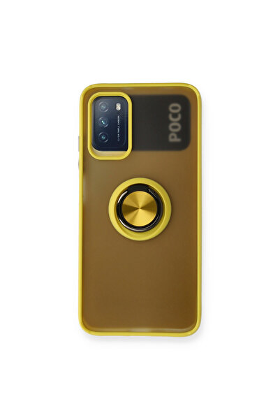 NewFace غطاء حماية سيليكون لهاتف Xiaomi Redmi 9T مع حلقة مونتريال - أصفر