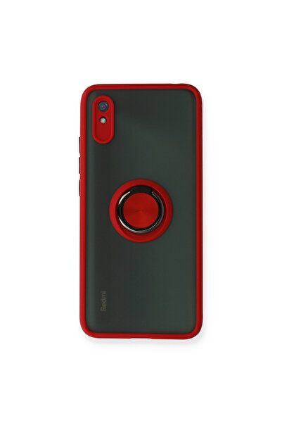 NewFace غطاء حماية سيليكون لهاتف Xiaomi Redmi 9A مونتريال مع حلقة - أحمر