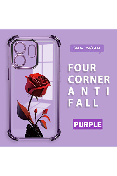 ucuc جراب سيليكون شفاف متوافق مع هاتف Infinix Hot 50i، يمتص الصدمات من أربع ز...