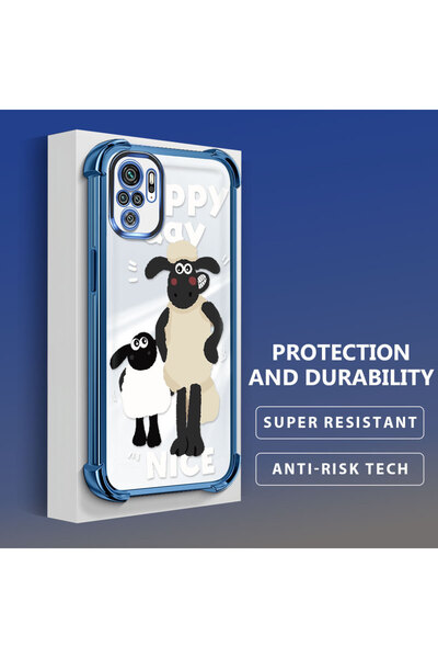 ucuc Xiaomi Poco M5S Compatible Transparent Coating Anti Fall Case Four Corne...