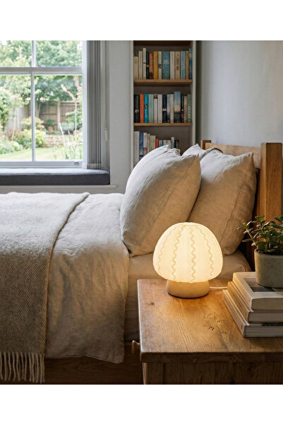 Elana Design Mumi Mantar Abajur - Abajur ve Gece Lambası - Bej