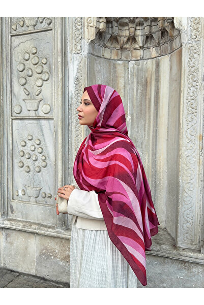 Mira İpek Desenli Bambu Kraş Şal Tok Duran Kadın Şal