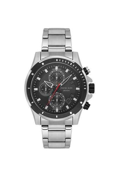 Frank Alex ساعة يد رجالية بسوار فضي من الفولاذ L-07248M.02
