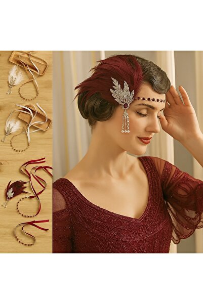 GlassySKY عصابة شعر أنيقة على طراز فلابر من عشرينيات القرن الماضي، تاج لحفلات...