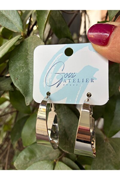 Gozibygoz أقراط فولاذية بيضاوية الشكل