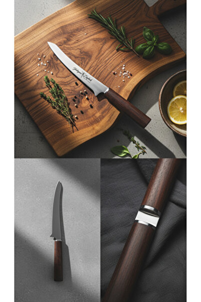 Yatağan Zeybek Profesyonel Fileto ve Et Bıçağı - 32 cm Ahşap Saplı Paslanmaz Çelik Şef Bıçağ