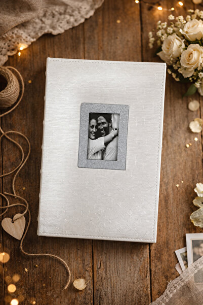 NRCN ألبوم صور 300 صورة (10×15) مقاس 33×23 سم، أسود مضفر / أبيض مطلي بالذهب -...
