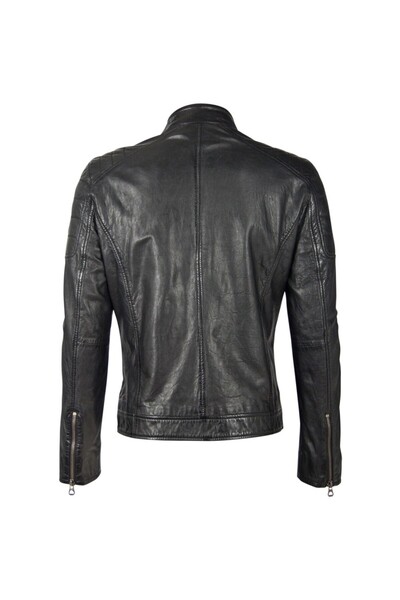 mauritius Geaca de Piele Barbati Gipsy Neagra GBDerry Big Sizes 5XL