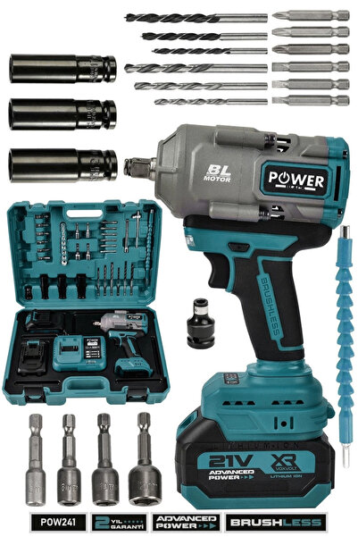 POWER BLACK 21V Çift Akülü Şarjlı pro bijon sökme 1100 Nm Torklu Somun Sıkma ...