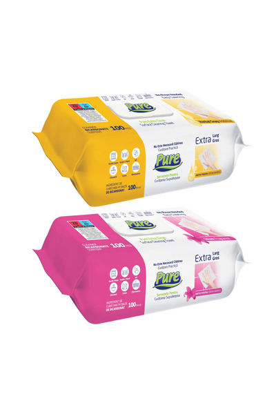 Pure Πετσέτα καθαρισμού επιφανειών MERT με διττανθρακικό άλας 2 x 100 τεμ. (1...