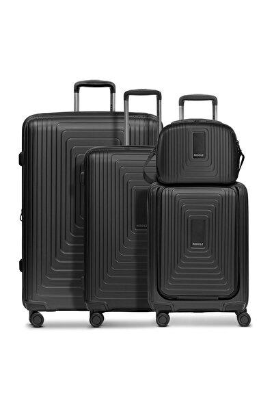 REDOLZ Essentials 14 4-Rollen Kofferset + Beautycase 4 tlg. mit Dehnfalte + L...