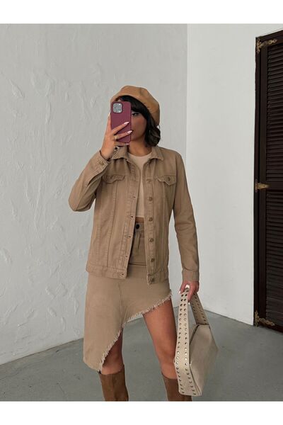 Blue Wings Full Button Closure Linen Jacket