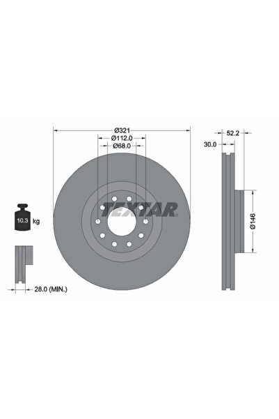 TEXTAR Disc Frana Audi A6 C5