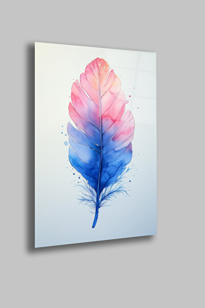 gxe.art Minimal Feather Design |   4mm Tempered Glass Table |   Uv Printing |...