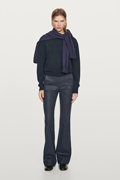 Massimo Dutti Waxed flare fit trousers