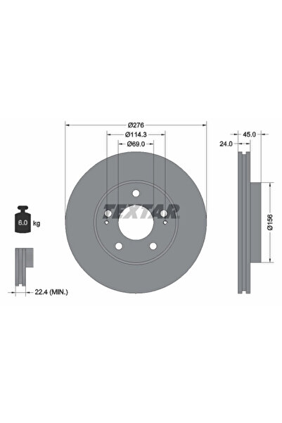 TEXTAR Disc Frana Mitsubishi Eclipse/Magna/Sigma