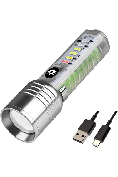 Generic 520A multi-function flashlight with rechargeable battery for outdoor use