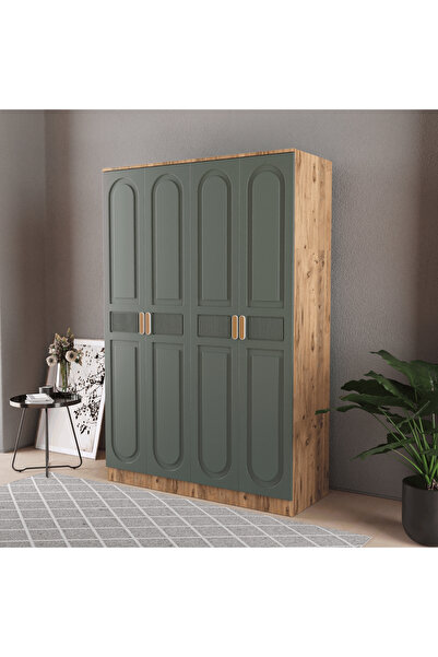 Teen & Bright DOVA 4 KAPAKLI EKO BAZALI GARDIROP - MDF KAPAK
