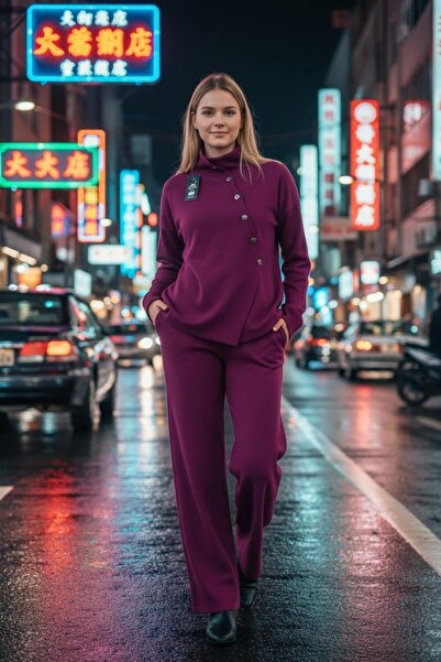 Abalı Yeni kışlık sezon 2li pantolonlu takım Yumuşak yün iplik Durk park Tüli...