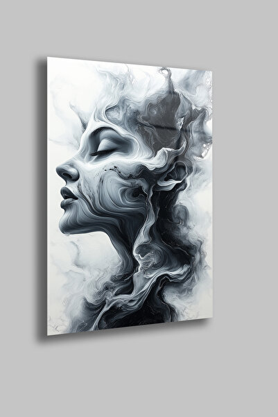 gxe.art Arta fluidă alb-negru |   Placă de sticlă temperată de 4 mm |   Impri...