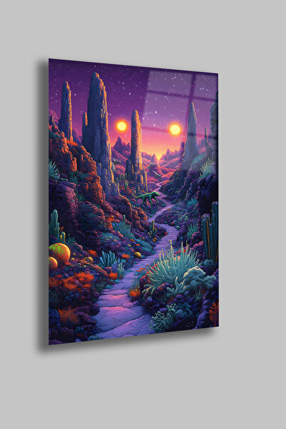 gxe.art Alien Landscape (Sci-Fi) |   4mm Tempered Glass Table |   Uv Printing...