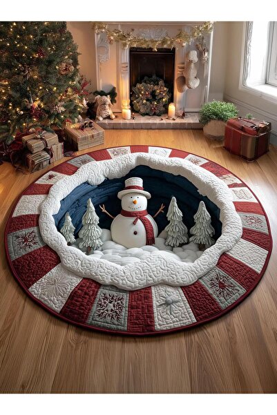 Markaev Minik Kardan Adam Baskılı Dokuma Taban Halı 543 YNG