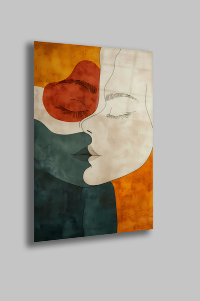 gxe.art Boho Abstract Faces |   4mm Tempered Glass Table |   Uv Printing |   ...