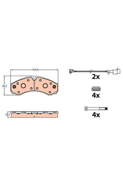 TRW Set Placute Frana Frana Disc Iveco Daily 5 Platou / Sasiu/Daily 6 Bus/Dai...