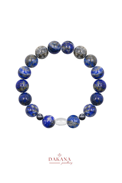 DAKANA JEWELLERY Certified Lapis Lazuli Stone Libra Zodiac Sign Men's Natural...