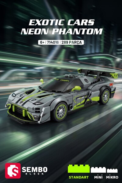 Sembo Block Exotic Cars Neon Phantom Yapı Bloğu Seti 289 Parça