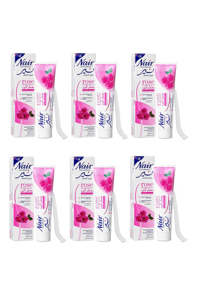 Nair 6 pieces of rose-scented hair removal cream, 110 g