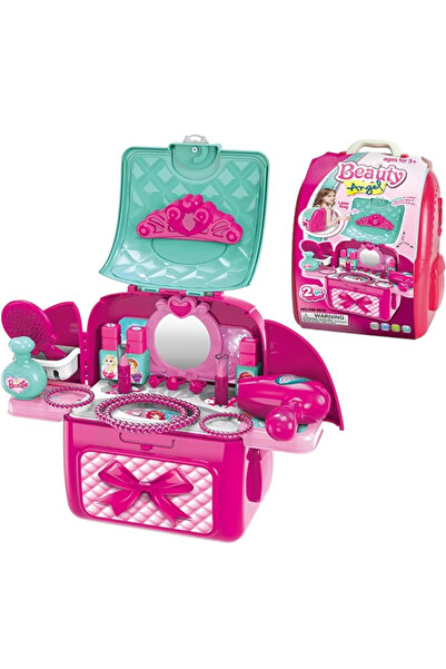Toybox حقيبة ظهر مكياج للأطفال، طاولة تزيين، لعبة زينة مع إكسسوارات أزياء، مجموعة لعب تمثيلي