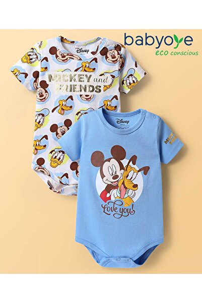 Babyoye Disney ملابس أطفال Babyoye محبوكة بنصف كم، ميكي وأصدقاؤه (عبوة من قطع...