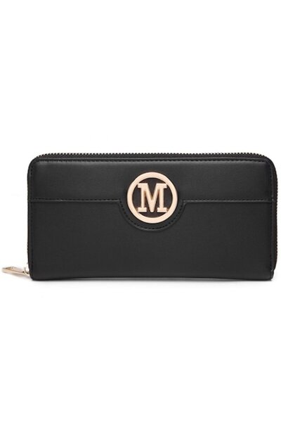 Miss Lulu Γυναικείο Πορτοφόλι, Απομίμηση Δέρματος LP2031BK - Μαύρο